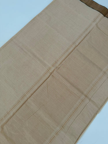 Handwoven Mangalgiri Cotton Saree | Off-White | Gold Zari | Handwoven | Ships from California